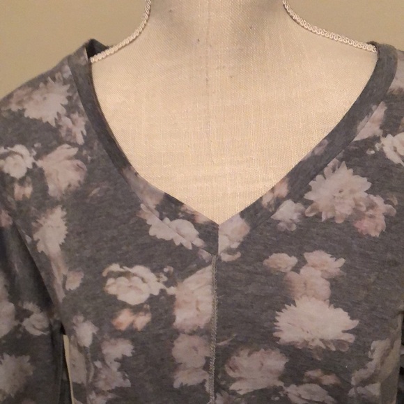 Chasor front tie pullover top, gray, large - Picture 2 of 6